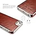 iPhone SE Leather Case, Icarercase Vintage Leather Back Cover Snap-on Case with Plastic Inner Shell and Silver-plated Rims Ultra Slim Design for Apple iPhone SE / 5 / 5S (Brown)