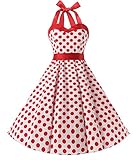 Dresstells® Halter 50s Rockabilly Polka Dots Audrey Dress Retro Cocktail Dress