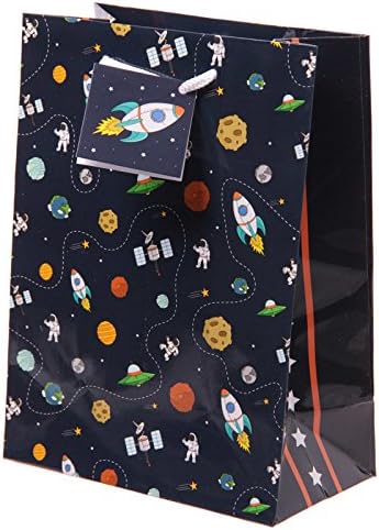 Fun Space Theme Medium Glossy Gift Bag
