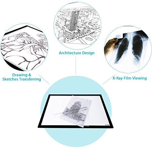 Huion A2 Large Tracing Light Box, AC Powered Light Pad, Adjustable Brightness, Light Pad for Animation, Sketching, Designing, Drawing, 5D Diamond Painting (20.47" X 12.6")