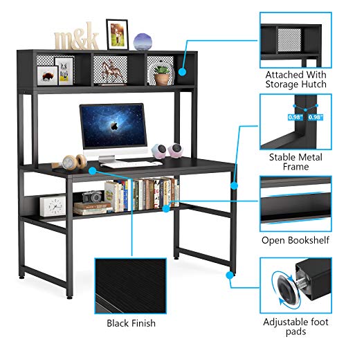 Tribesigns 47 inch Computer Desk with Hutch and Bookshelf, Home Office