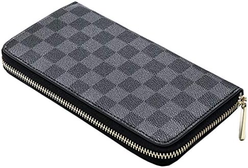 Wristlet Wallets, Long Leather Wallet Clutch RFID Blocking with Phone Case/Card Holder/Bill Organizer for Men and Women (Black)