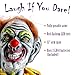 Halloween Haunters 3 Foot Hanging Scary Circus Clown Ghoul with Evil Red Flashing LED Eyes Prop Decoration - 1/3 Life-Size Scale Spooky Face, Red and Black - Fun Haunted House, Entryway Party Display