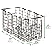 mDesign Metal Wire Food Storage Basket Organizer with Handles for Organizing Kitchen Cabinets, Pantry Shelf, Bathroom, Laundry Room, Closets, Garage - Concerto Collection - Bronze