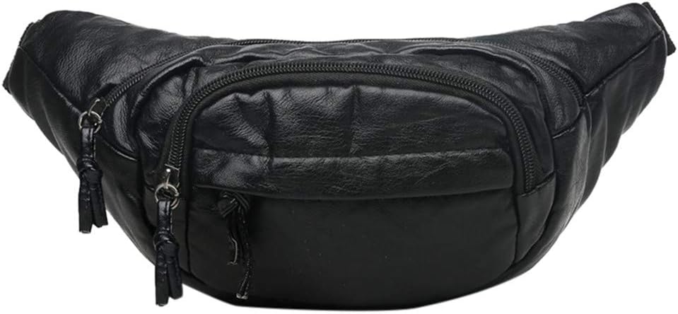 Waist Pack Bag For Men&Women, Pu Leather &Lightweight, Bumbag With Adjustable Belt Strap For Outdoors Workout Traveling Casual Running Hiking Cycling