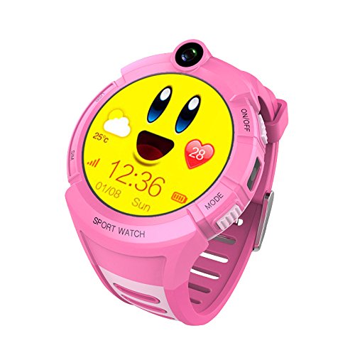 Q360 Kids Smart Watches with Camera GPS Location Child Touch Screen SOS Anti-Lost Monitor Tracker SIM Card Slot WIFI smartwatch (Pink)