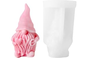 PEVOGON Valentine's Day Candle Mold for Candle Making, 3D Silicone Mold for Resin Casting DIY Plaster Polymer Clay Home Decoration (Gnome)