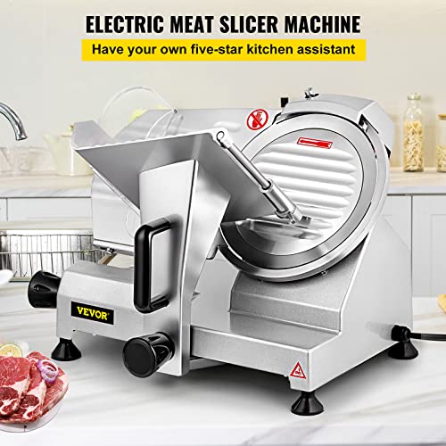 VEVOR Commercial Meat Slicer, 240W Electric Deli Food Slicer, 1200RPM