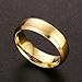Zealmer Men 16K Gold Plated 6mm Titanium Steel Wedding Band Ring Size 9