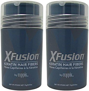 Bundle-2 Items : XFusion Regular Size (15g) Keratin Hair Fibers, Light Brown (Pack of 2)