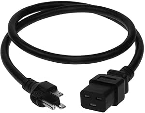SF Cable, 6 ft USA 5-15P to C19 Power Cord (NEMA 5-15P to C19)