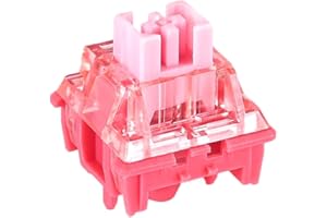 Ranked RS-1 Pro Mechanical Key Switches for Mechanical Gaming Keyboards | 5-Pin PCB Mounted | Pre Lubed |Silent Linear 53cN by Haimu (Pro Silent Red, 90 Pcs)