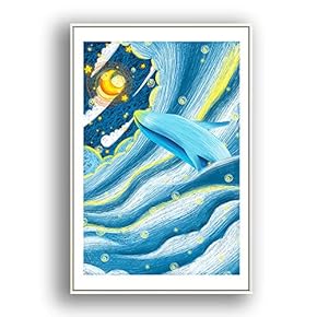 Framed Canvas Wall Art for Living Room, Bedroom Whale Canvas Prints for Modern Home Decoration Ready to Hang - 16"x24" inches