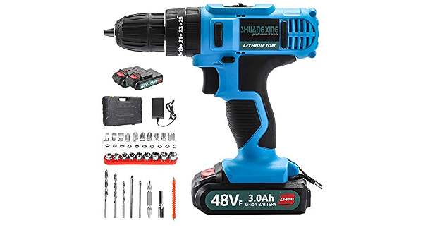 JZGLSA Taladro Atornillador Batería 48V Juego de Taladro/Destornillador  inalámbrico Profesional con 2 baterías Recargables (3000mAh), luz LED,  Torque 45Nm : Amazon.es: Bricolaje y herramientas