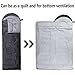 VERZEY Envelope Camping Sleeping Bag, Great for 4 Season, Traveling Camping Hiking Outdoor Activities Waterproof Sleeping Bag for Adults, Kids, Boys and Girls(Dark Grey, Rectangular)