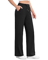 G4Free Black Wide Leg Pants for Women Sweatpants