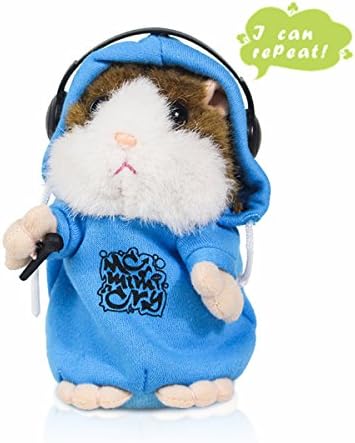 Talking Hamster Repeats What You Say, Cute Plush Electronic Mimicry Hamster Toy with Interactive Function, Gift for Kids Birthday and Parties (S4)