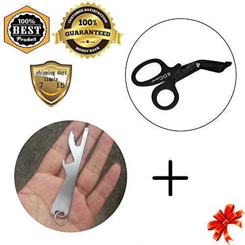Zamtechmed Heavy Duty Military Style Trauma Shears – Army Green, Stainless Steel, Blunt Tip, With Carabiner