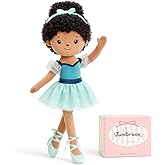 Jumbrace 16" Black Ballerina Doll Soft Plush Baby Doll Gift for Girl(Black) | Ballerina Doll Soft Plush Baby Doll Black Ballet Doll with Green Outfit Birthday Gifts for Girl Toys for Toddler Kids Infants