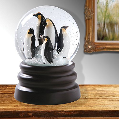 WHAT ON EARTH Musical Snow Globe - Adorable Penguins - Plays Let It Snow
