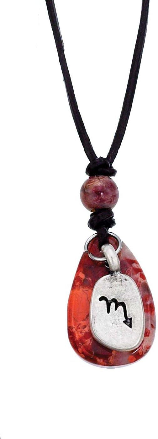 Zodiac Stone Necklace on Thin Cord - Scorpio