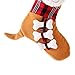 Valery Madelyn 21 Inch Greedy Dog Christmas Stocking, Cute Plush Personalized Fireplace Hanging Stockings for Holiday Party Christmas Decorations and Xmas Gifts