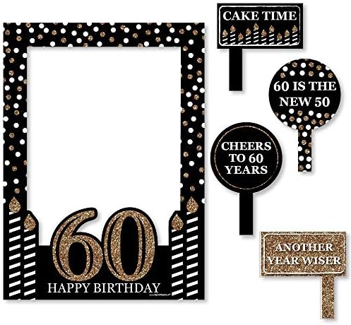 Bigドットの幸せのadult 60th 大型家電 Birthday ゴールド 誕生日パーティー写真ブース画像フレーム Props 頑丈な素材にプリント ホビー B06y2jnwry 新作製品 世界最高品質人気 ドラッグストア 正規品送料無料 100 品質保証 激安超特価