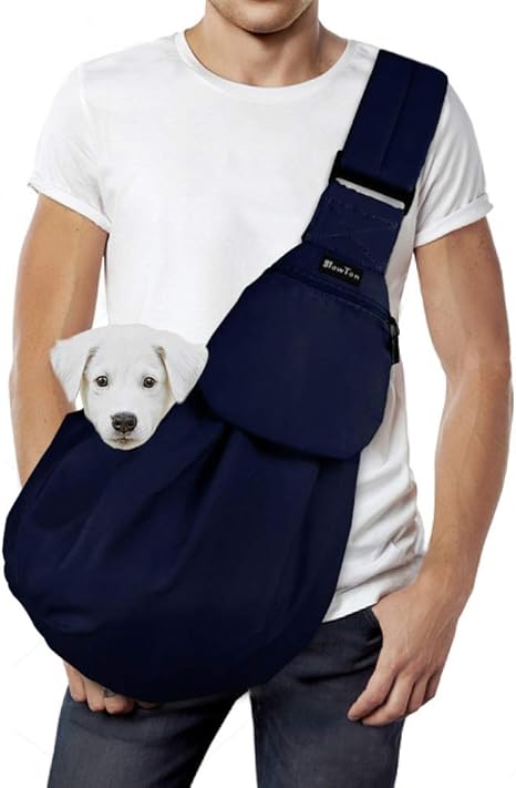 SlowTon Transportín para Perros Pet Carrier Dog Cat Hand Sling Carrier Bandolera Correa de Hombro Acolchada Ajustable Tote Bag con Bolsillo Delantero ...