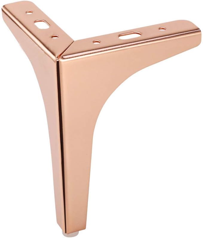 4Pcs/Set RightAngled Sofa Legs, Iron Furniture Legs, Rose Gold Trident