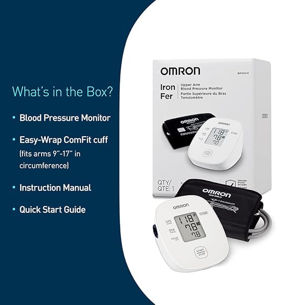 OMRON IRON BLOOD PRESSURE MONITOR FOR HOME USE & UPPER ARM BLOOD PRESSURE CUFF – #1 DOCTOR & PHARMACIST RECOMMENDED BRAND – CLINICALLY VALIDATED