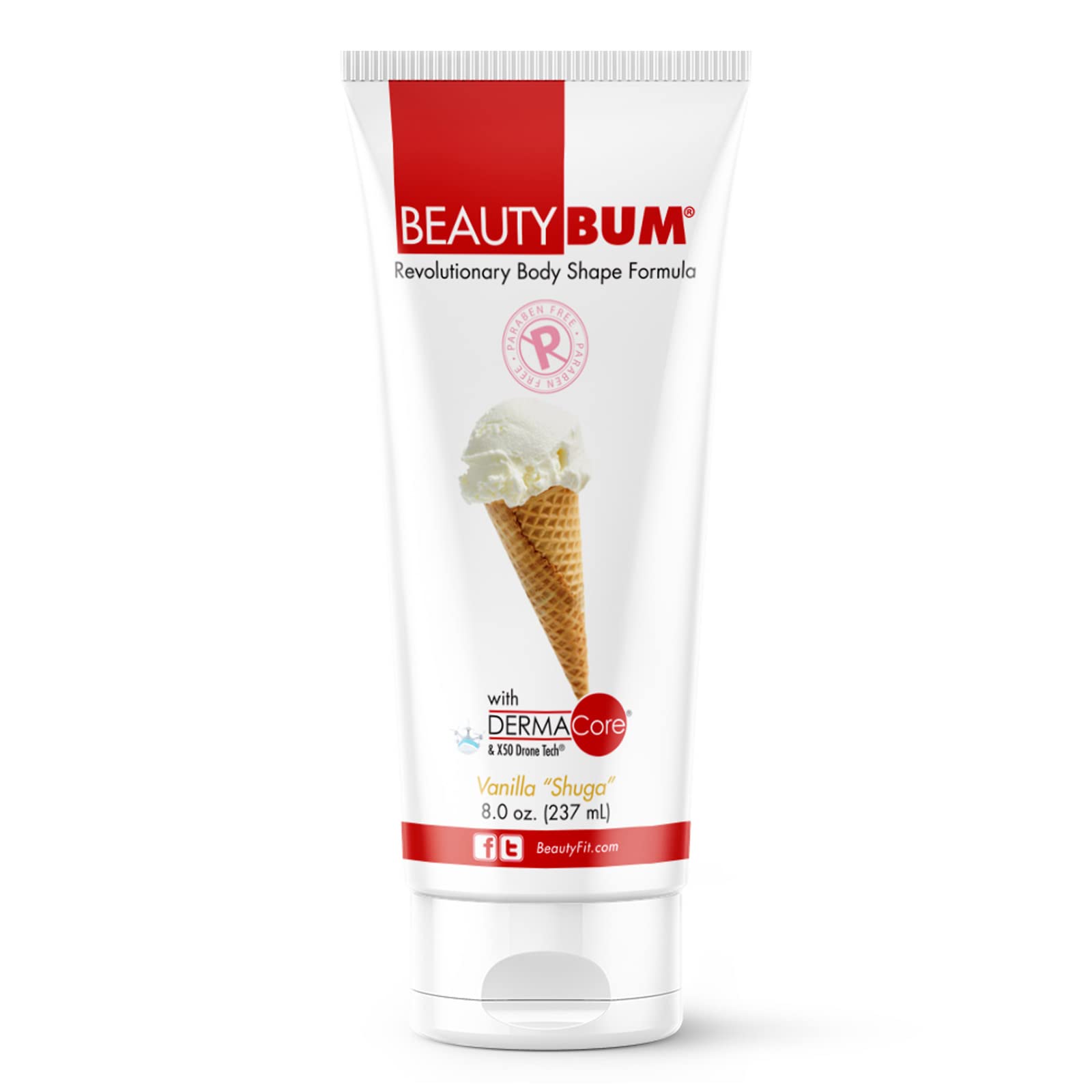 BeautyFit BeautyBum Pump Redefining Muscle Toning Lotion - Tightens Skin and Improves Appearance - Enhances Natural Elasticity and Firmness - Sculpt and Tone Problem Areas - Vanilla Shuga - 236 ml