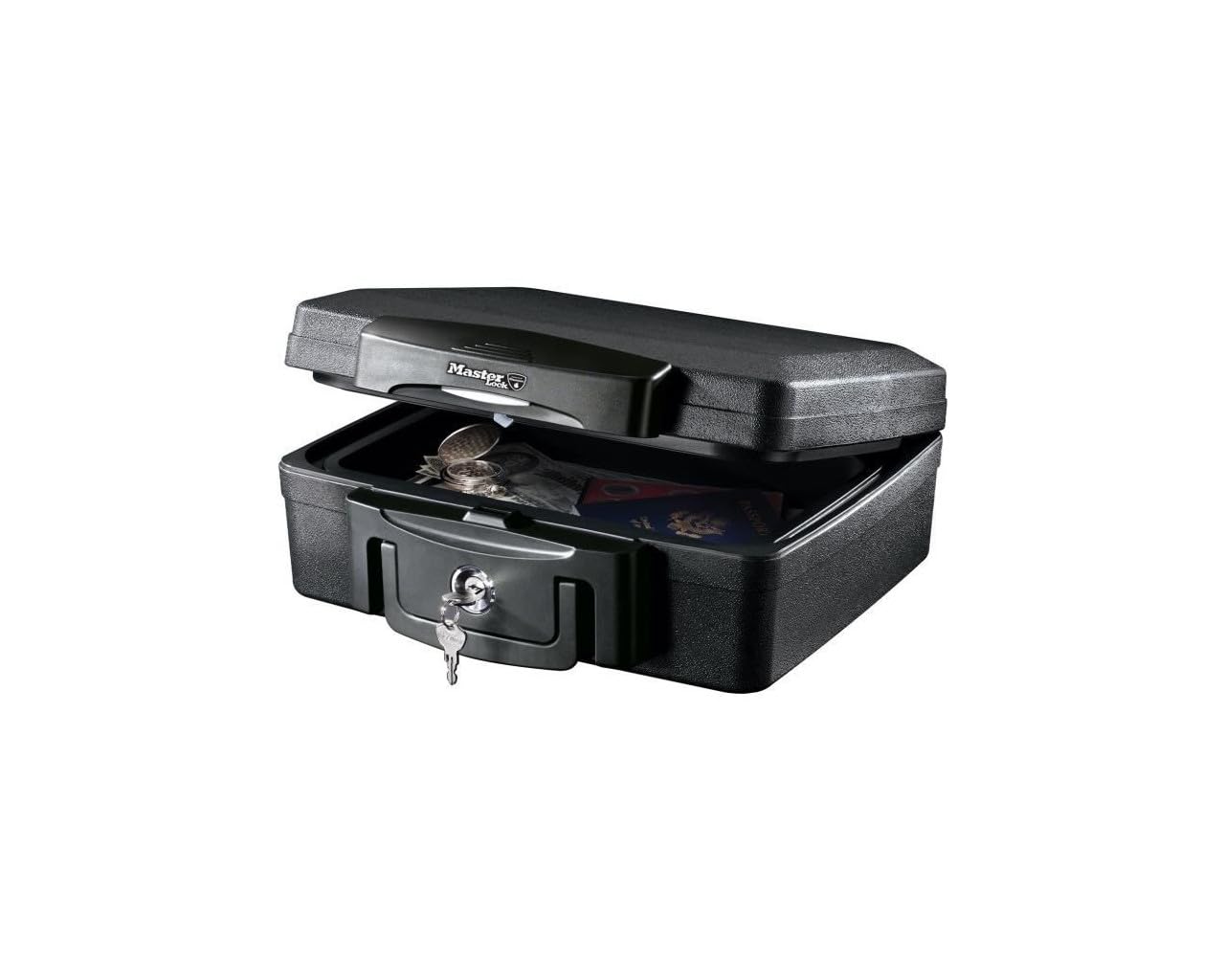 MASTER LOCK Certified Fireproof and Waterproof Safe Box with Key, 4.9L, 362 x 156 x 330 mm, Portable with carrying handle, for home and professionals