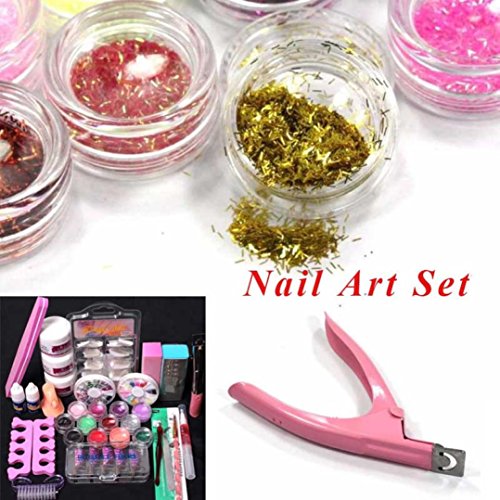 Kinrui Travel Accessories Pro 24 in 1 Acrylic Nail Art Tips Liquid Buffer Glitter Deco Tools Full Kit Set (Colorful) - Thumbnail 5
