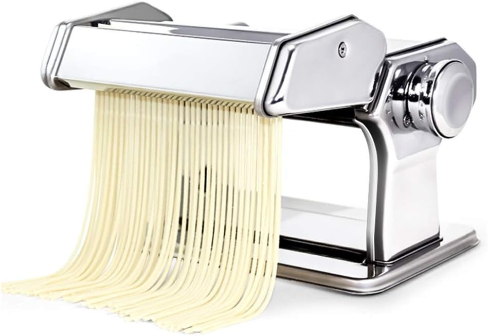 ZAIYI Pasta Maker Machine Noodle Making Machine Adjustable Thickness Settings Heavy Duty Stainless Steel Professional Pasta Noodle Cutter Make Professional Fresh Pasta