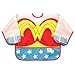 Bumkins Sleeved Baby or Toddler Bib, Smock, Waterproof Fabric, Fits Ages 6-24 Months, DC Comics Wonder Woman