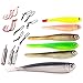 Mizugiwa Drop Shot Kit Include Soft Minnow Bait, Hooks, Weight, for Bass, Perch Walley Fishing