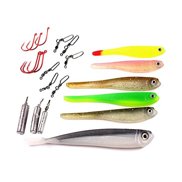 Mizugiwa-Drop-Shot-Kit-Include-Soft-Shad-Minnow-Bait-Hooks-Weight-For-Bass-Perch-Walley-Fishing