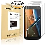 [2 Pack] iVoler [Tempered Glass] Screen Protector for Motorola Moto G (4th Generation) / Moto G4, [0.2mm Ultra Thin 9H Hardness 2.5D Round Edge] with Lifetime Replacement Warranty