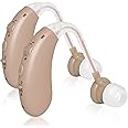 OVIIN Behind The Ear Hearing Amplifiers for Seniors, Rechargeable Hearing Device for Adults with Noise Canceling, Beige, Pair