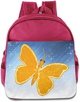 ELF STORY - Orange Butterfly Little Kid Baby Boys Girls Toddler School Backpack Pink