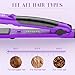 Steam Hair Straightener Dularf Professional Ceramic Tourmaline Ionic Ceramic Tourmaline Ionic Flat Iron Straightens & Curls with Adjustable Temp Travel Size (Purple)