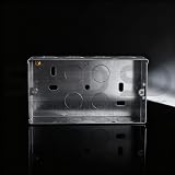 Home.smart 5 x Double Metal Back Box 35mm Flush Pattress 2 Gang Sockets view 6