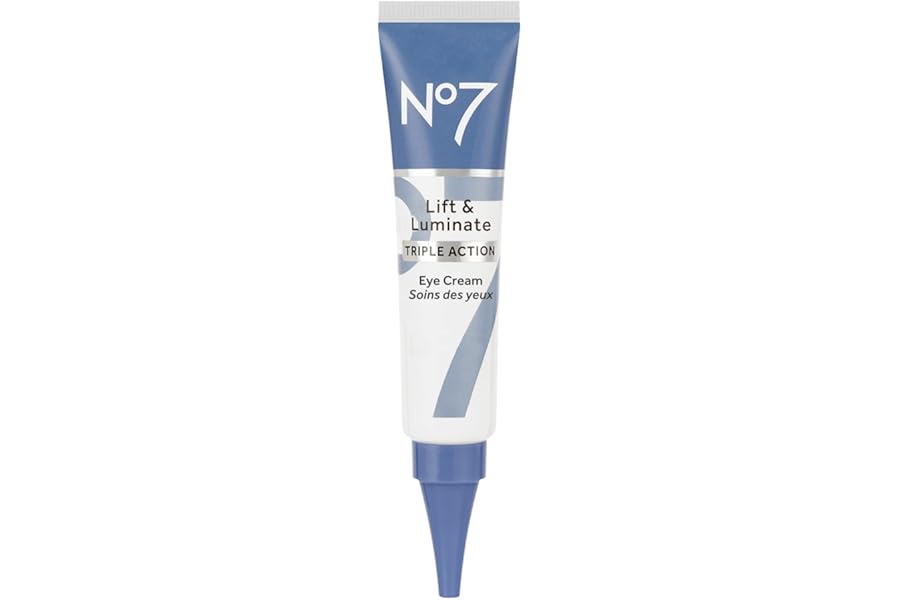 No7 Lift & Luminate Triple Action Under Eye Cream – Dark Circles Under Eye Treatment with Vitamin C & Collagen Peptide Technology – Helps Reduce Puffiness, Bags & the Appearance of Wrinkles (0.5 Oz)