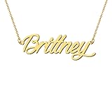 Aoloshow Brittney Name Necklace 18k Gold Plated