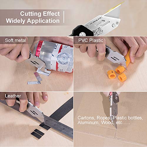 Box Cutters Utility Knives 2Pack, RegerKnife Carpet Razor Knife Heavy Duty with Belt Clip, Lock Back Design, Quick Change Blades, Extra 5 Blades for Cutting Cardboard, Leather, Aluminum, PVC Sheet