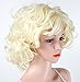 WELLKAGE Short Blonde Curly Wavy Cosplay Marilyn Monroe Wigs ML001
