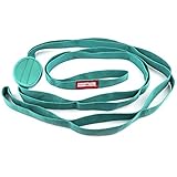 Peace Yoga - Durable 7ft Cotton Yoga Stretching Exercise Strap Band with Multiple Grip Loops - Turquoise