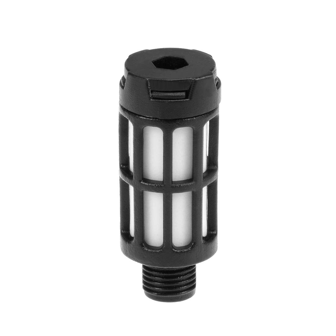 sourcingmap Plastic Pneumatic Muffler Exhaust Air Line Silencer 1/8 PT Black, 10pcs