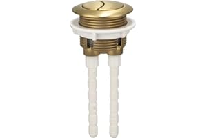 VRTYVEYBB 38mm Dual Push Flushing Toilet Button Toilet Water Tank Button, Brushed Brass Gold Toilet Push Button, Replacement Dual Push Flushing Toilet Button, Bathroom Toilet Water Tank Repair