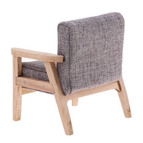 Dolity Single Sofa Chair Miniature Set 1:12 Scale Dollhouse Furniture Model Toy